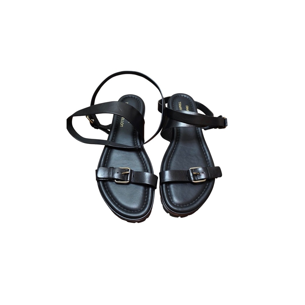Tamara Mellon x Irina‎ Shayk Sandal Womens 40.5 Black Leather Lug Sole Strappy